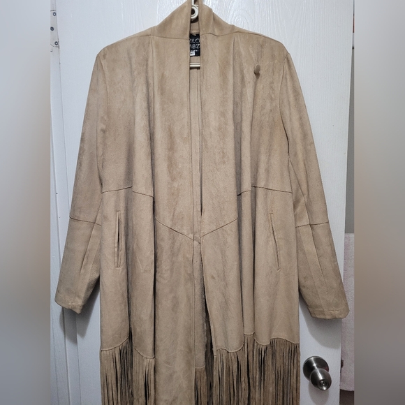 Jackets & Blazers - Womens Tan Fringe Coat